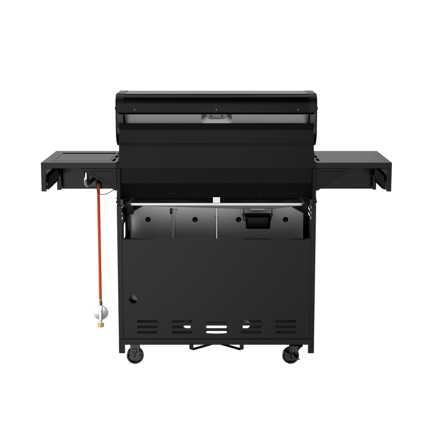 Nexgrill Deluxe 6+1 Brenner Gasgrill matt schwarz – Grill Gas mit Seitenkochfeld, porzellanbeschichteten Gusseisenrosten, Edelstahlbrennern, schwarzem Nickel-Finish, Ideal für Gartenpartys & Outdoor BBQ