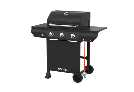 Nexgrill Classic 3-Brenner Gasgrill – Kompakter Outdoor-Gas grill mit porzellanbeschichteten Gusseisenrosten, Even-Heat-System – Garten, Balkon & BBQ-Events