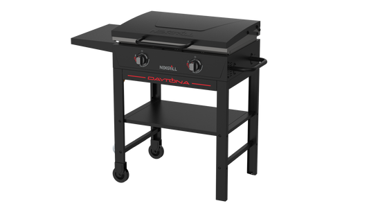 Nexgrill Daytona 2-Brenner Plancha Gasgrill – Kompakter Standgrill mit keramikbeschichteter Grillplatte – Ideal für Garten, Balkon & Outdoor BBQ, 10 kW