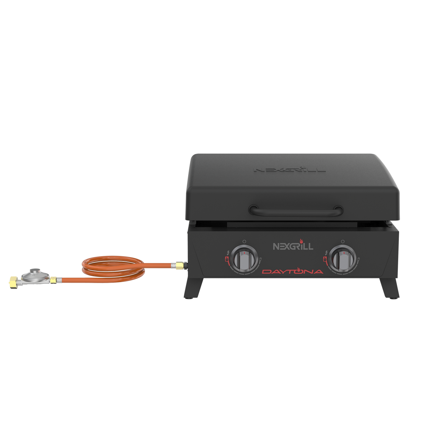Nexgrill Daytona 2-Brenner Tabletop Plancha – Kompakter Tischgrill mit keramikbeschichteter Grillplatte – Gasgrill ideal für Camping, Garten & Outdoor BBQ, 5,86 kW