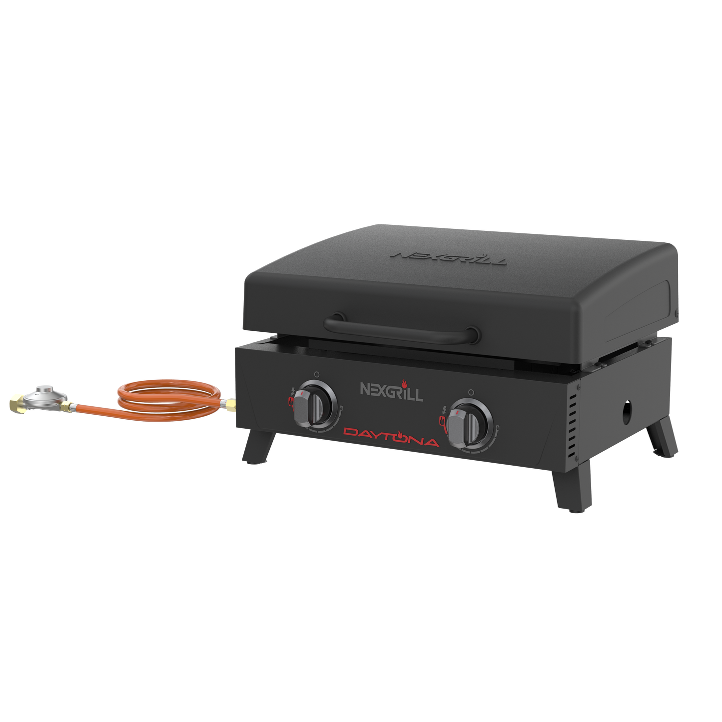 Nexgrill Daytona 2-Brenner Tabletop Plancha – Kompakter Tischgrill mit keramikbeschichteter Grillplatte – Gasgrill ideal für Camping, Garten & Outdoor BBQ, 5,86 kW