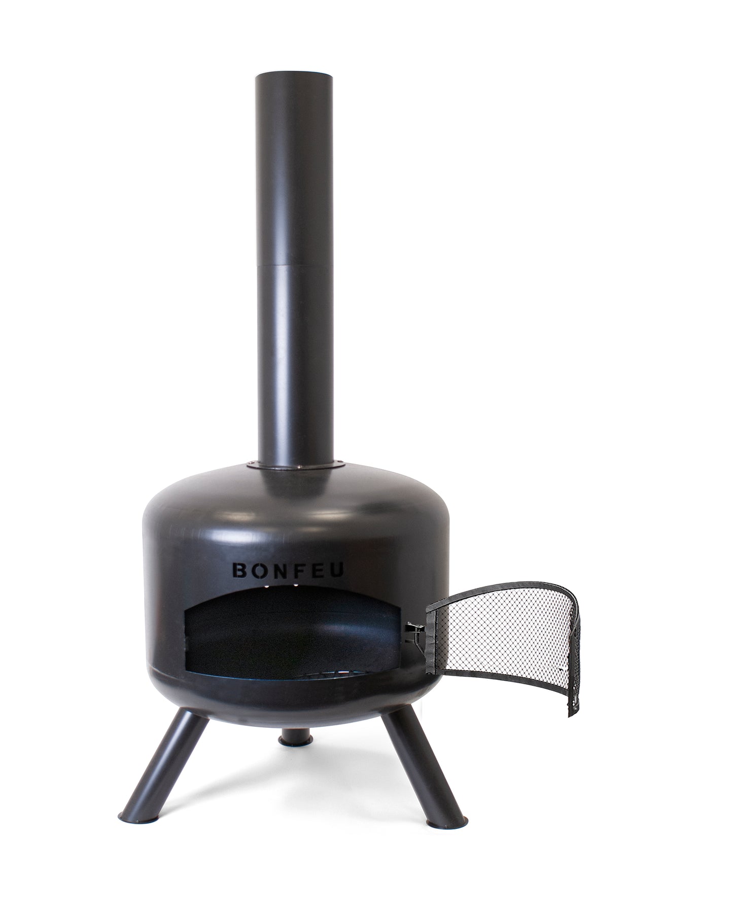 BonFeu BonGiro Black Gartenkamin aus Cortenstahl – exklusive Outdoor Feuerstelle & Terrassenofen mit Grillfunktion für Garten & Terrasse
