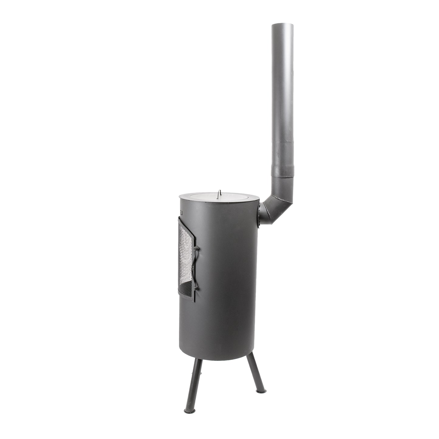 BonFeu BonTino LP Black Feuerstelle aus Cortenstahl – moderner Gartenkamin & Outdoor Terrassenofen mit Grillfunktion für Garten und Terrasse