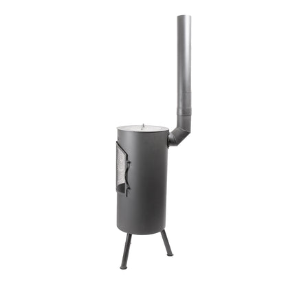 BonFeu BonTino LP Black Feuerstelle aus Cortenstahl – moderner Gartenkamin & Outdoor Terrassenofen mit Grillfunktion für Garten und Terrasse