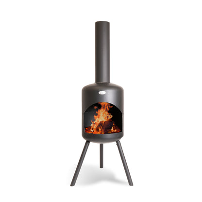 BonFeu BonBini / BonSelo Black Feuerstelle aus Cortenstahl – klassischer Gartenkamin & Outdoor Terrassenofen mit Grillfunktion für Garten und Terrasse