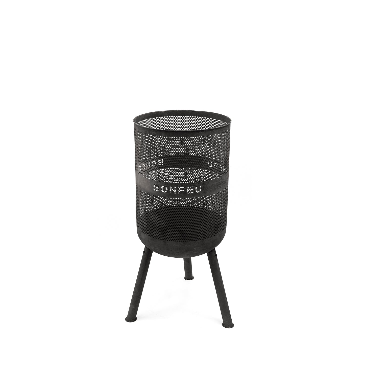 BonFeu BonVes Black Feuerstelle aus Cortenstahl – moderne Outdoor Feuerstelle & Terrassenofen mit Grillfunktion für Garten und Terrasse