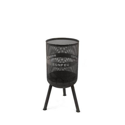 BonFeu BonVes Black Feuerstelle aus Cortenstahl – moderne Outdoor Feuerstelle & Terrassenofen mit Grillfunktion für Garten und Terrasse