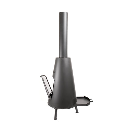 BonFeu BonPyra Black Feuerstelle aus Cortenstahl – stilvoller Gartenkamin & Outdoor Terrassenofen mit Grillfunktion für Garten und Terrasse