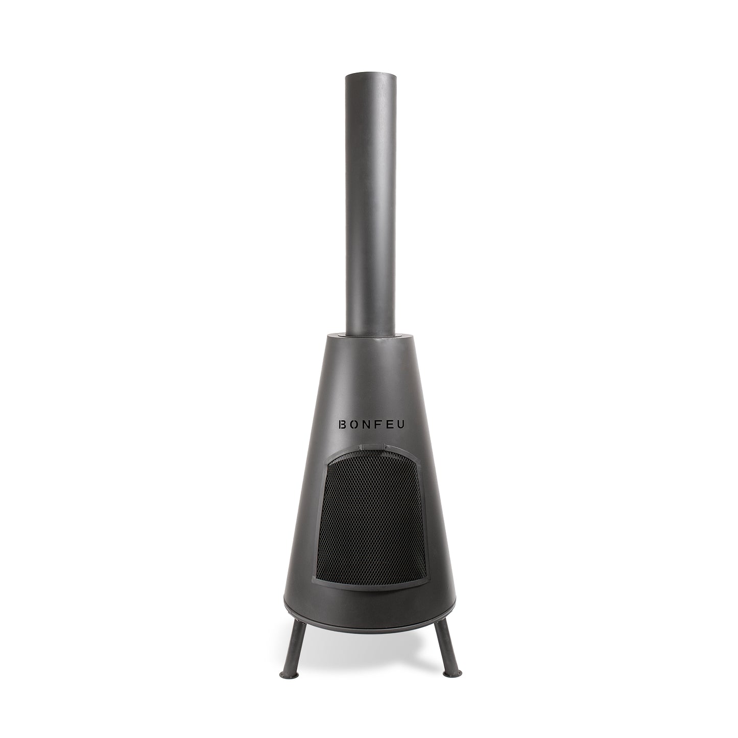 BonFeu BonPyra Black Feuerstelle aus Cortenstahl – stilvoller Gartenkamin & Outdoor Terrassenofen mit Grillfunktion für Garten und Terrasse