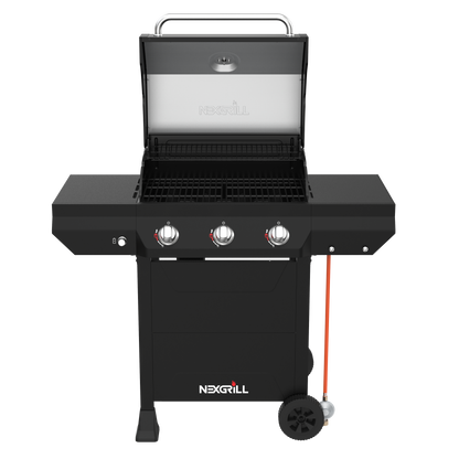 Nexgrill Classic 3-Brenner Gasgrill – Kompakter Outdoor-Gas grill mit porzellanbeschichteten Gusseisenrosten, Even-Heat-System – Garten, Balkon & BBQ-Events