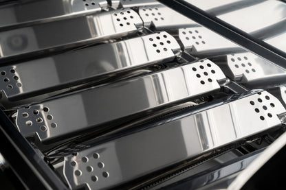 Nexgrill Gourmet Pro 6-Brenner Gasgrill mit Keramik-Seitenbrenner, Plancha Griddle-Max System, porzellanbeschichtetem Gusseisenrost & Edelstahlbrennern – Ideal für Garten, Balkon & BBQ-Events
