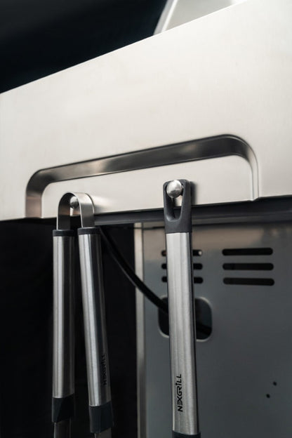 Nexgrill Gourmet Pro 6-Brenner Gasgrill mit Keramik-Seitenbrenner, Plancha Griddle-Max System, porzellanbeschichtetem Gusseisenrost & Edelstahlbrennern – Ideal für Garten, Balkon & BBQ-Events