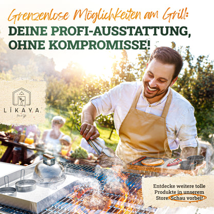 Premium Grillbesteck-Set aus Edelstahl mit Akazienholz-Griff