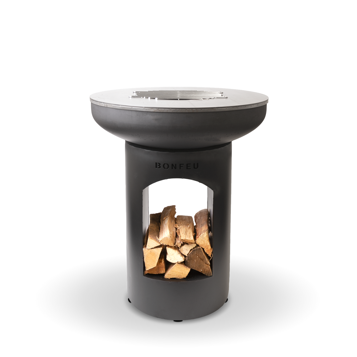BonFeu BonBiza Open Black Feuerstelle aus Cortenstahl – moderner Gartenkamin & Outdoor Grill für Terrasse und Garten