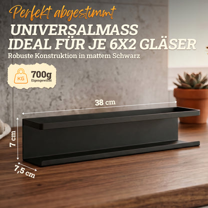 Gewürzregal (2er Set) aus schwarzem Metall mit 3M™ Klebepads